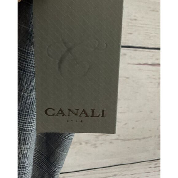 NWT Canali Gray Plaid pants 56 (40 x 35 ) Trousers Contemporary Fit Linen Blend* - Picture 10 of 16